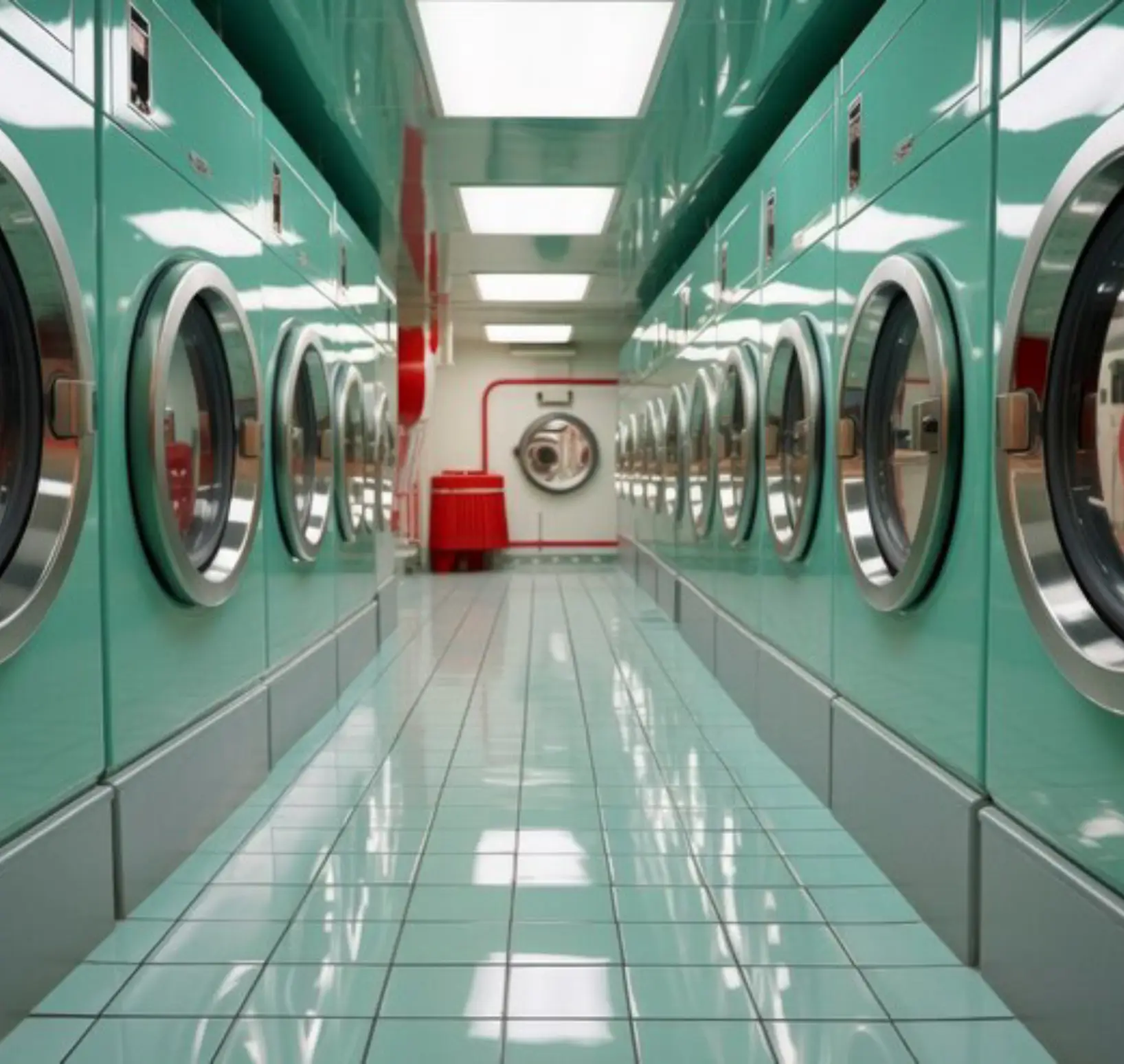 The Interior of a Commercial Laundromat